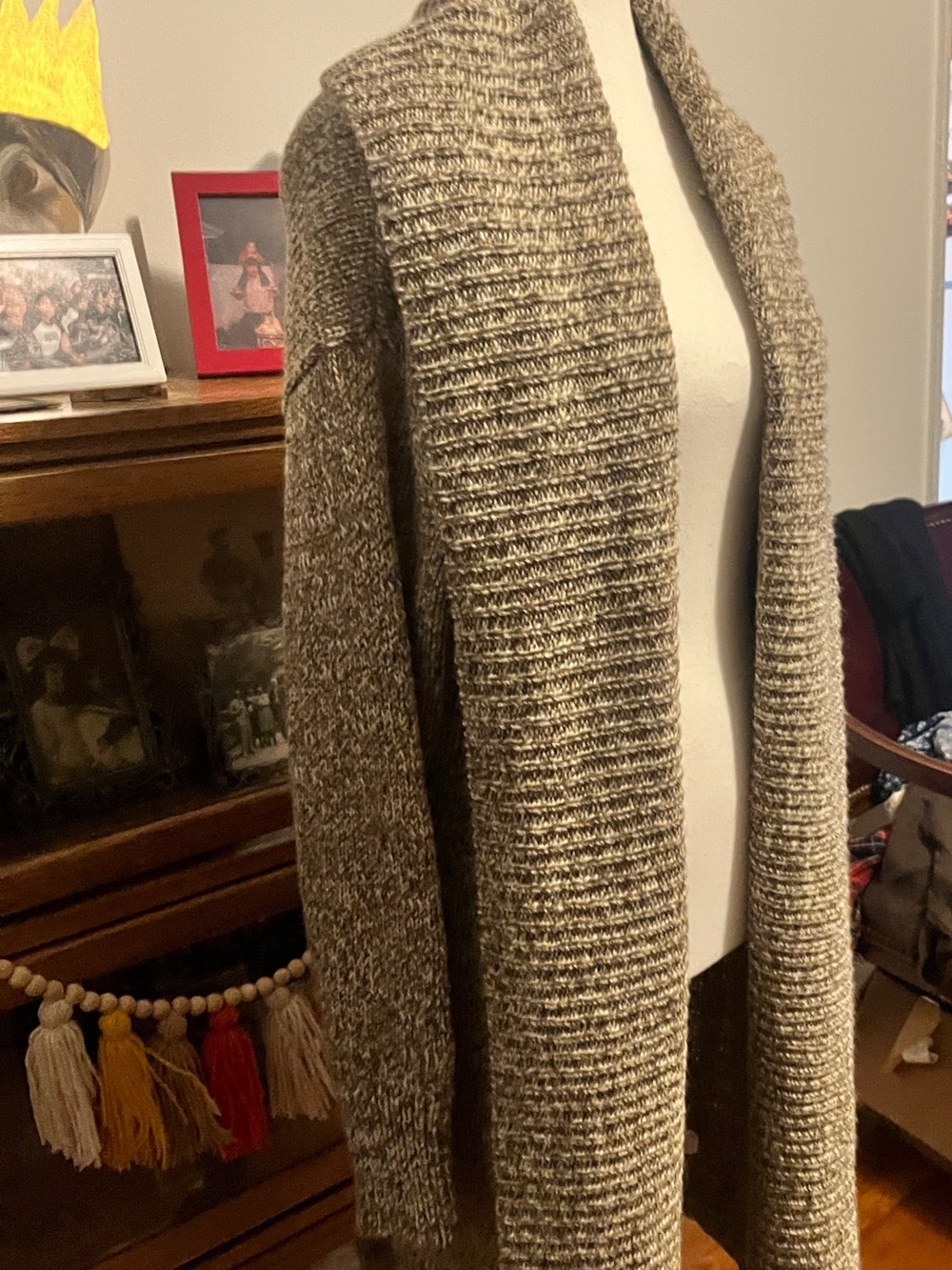 Room 34 Small Marled Knit Long Open-Front Cardigan - Picture 4 of 10